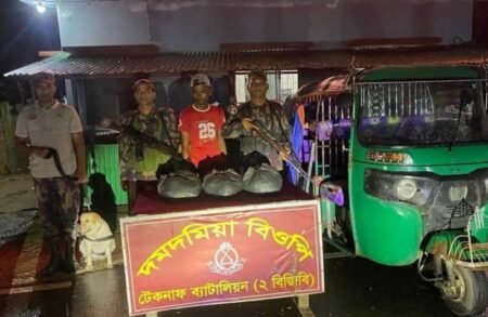 টেকনাফে বিজিবির চেকপোস্টে অবৈধ মদসহ যুবক আটক