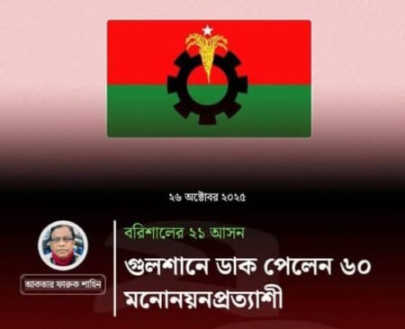 গুলশানে ডাক পেলেন ৬০ মনোনয়নপ্রত্যাশী