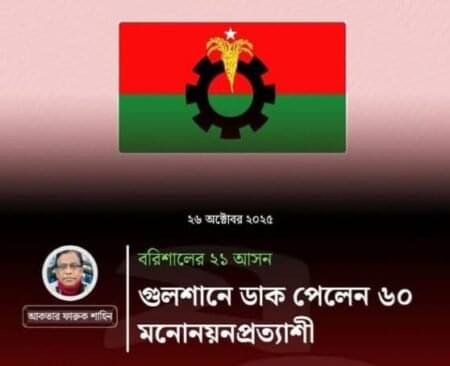 গুলশানে ডাক পেলেন ৬০ মনোনয়নপ্রত্যাশী